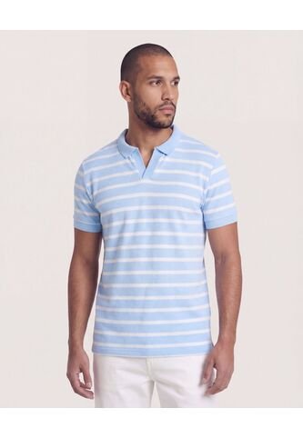 Polo  Para Hombre Cuello Tejido Sin Bolsillo Color Azul Marca Ostu #60110854 Ostu