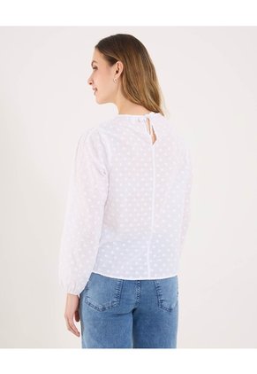Blusa Para Mujer Manga 3/4 Color Blanco Marca Ostu #40121208
