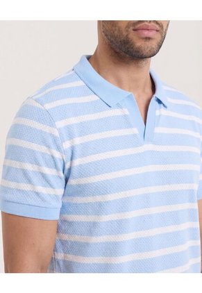 Polo  Para Hombre Cuello Tejido Sin Bolsillo Color Azul Marca Ostu #60110854