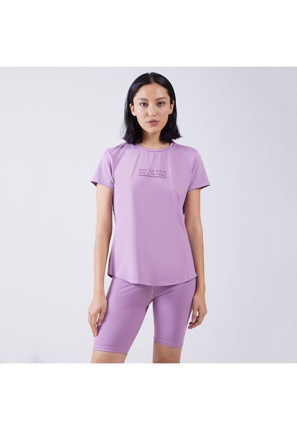 Camiseta Para Mujer Manga Corta Color Morado Marca Ostu #40091820