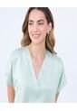 Blusa Para Mujer Manga Corta Color Verde Claro Marca Ostu #40121109 de Ostu