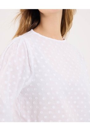 Blusa Para Mujer Manga 3/4 Color Blanco Marca Ostu #40121208