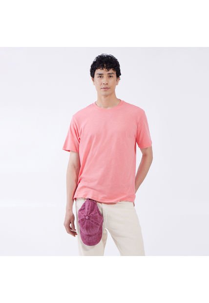 Camiseta Para Hombre Manga Corta Color Rosado  Marca Ostu #60091032