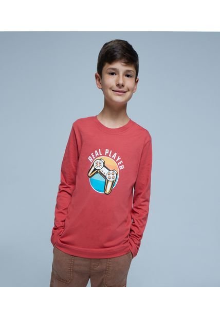 Camiseta Para Niño Manga Larga Color Naranja Marca Ostu #80090206
