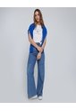 Jean Para Mujer Wide Leg Cargo Color Azul Medio Marca Ostu #40160406 de Ostu