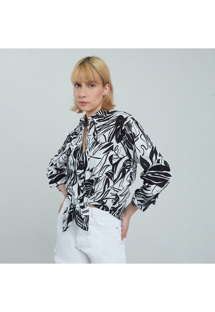 Camisa Para Mujer Manga Larga Color Crema Marca Ostu #40010160