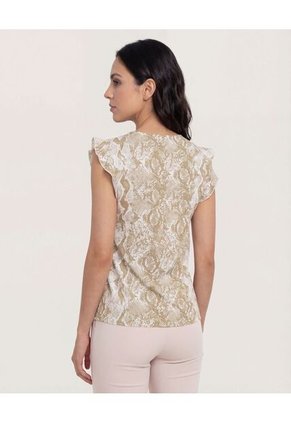 Blusa Para Mujer Manga Corta Color Verde Marca Ostu #40121038