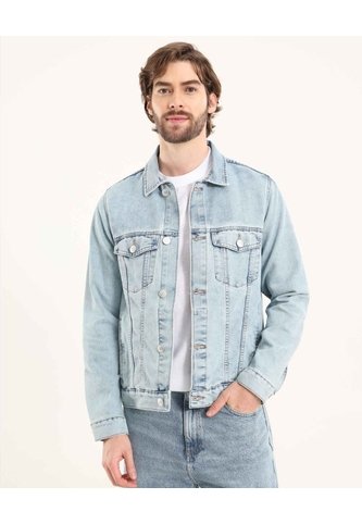 Chaqueta Para Hombre Trucker Color Azul Claro Marca Ostu #60080163 Ostu