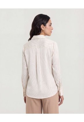 Camisa Para Mujer Manga Larga Color Beige Marca Ostu #40010345