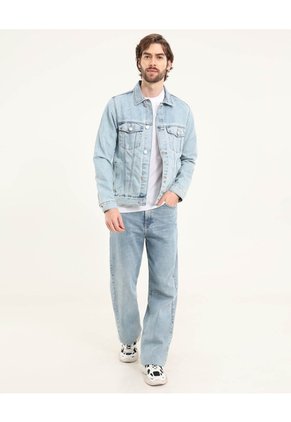 Chaqueta Para Hombre Trucker Color Azul Claro Marca Ostu #60080163