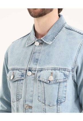 Chaqueta Para Hombre Trucker Color Azul Claro Marca Ostu #60080163