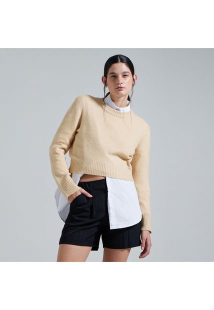 Saco Para Mujer Cuello Redondo Color Café  Marca Ostu #40330073