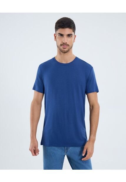 Camiseta Para Hombre Manga Corta Cuello Redondo Color Azul Marca Ostu #60091652