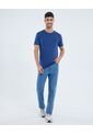 Camiseta Para Hombre Manga Corta Cuello Redondo Color Azul Marca Ostu #60091652 de Ostu