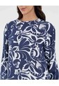 Blusa Para Mujer Manga 3/4 Color Azul Marca Ostu #40121210 de Ostu