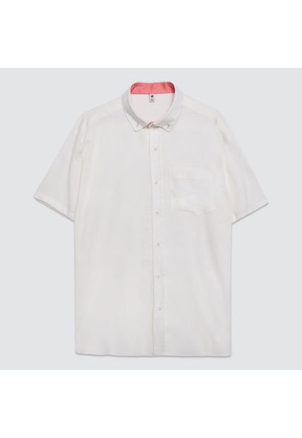 Camisa Para Hombre Manga Corta Con Bolsillo Color Blanco Marca Ostu #60010599