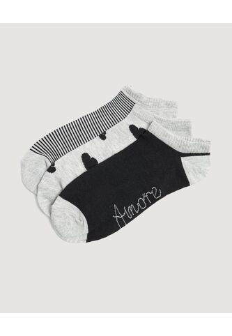 Medias Pack X3 Media Invisible X3 Para Mujer Negro Ostu Ostu