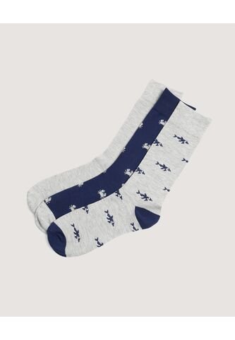 Medias Pack X3 Caña Larga Con Estampado X3 Para Hombre Negro Ostu Ostu