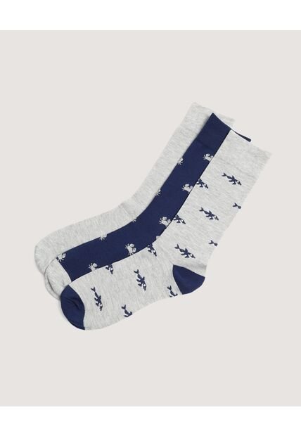 Medias Pack X3 Caña Larga Con Estampado X3 Para Hombre Negro Ostu