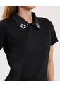 Polo Para Mujer Manga Corta Color Negro Marca Ostu #40110182 de Ostu