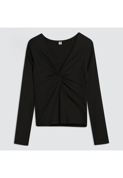 Camiseta Para Mujer Manga Larga Color Negro Marca Ostu #40091837