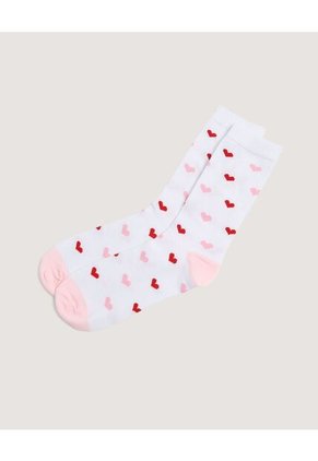 Medias Pack X3 Caña Larga Con Corazones X3 Para Mujer Negro Ostu