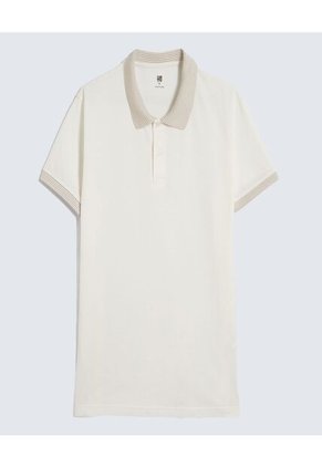 Polo Para Hombre Cuello Tejido Sin Bolsillo Color Crema Marca Ostu #60110752