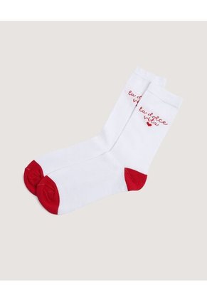Medias Pack X3 Caña Larga Con Corazones X3 Para Mujer Negro Ostu