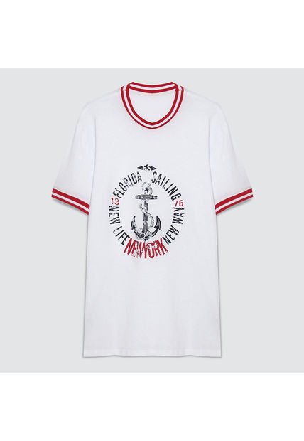 Camiseta Para Hombre Manga Corta Color Blanco Marca Ostu #60091090