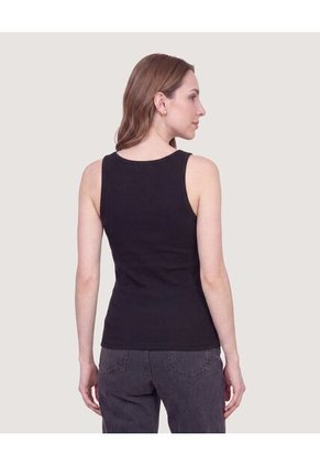 Camiseta Básica Tipo Tank  Para Mujer Negro Ostu