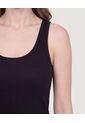 Camiseta Básica Tipo Tank  Para Mujer Negro Ostu de Ostu
