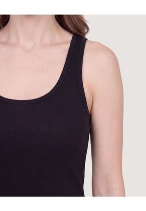 Camiseta Básica Tipo Tank  Para Mujer Negro Ostu