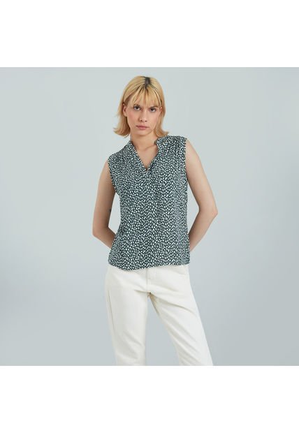 Blusa Para Mujer Manga Sisa Color Verde  Marca Ostu #40120890