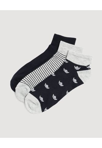 Medias Pack X3 Media Tobillera X3 Para Hombre Negro Ostu Ostu