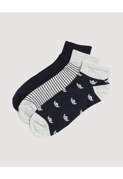 Medias Pack X3 Media Tobillera X3 Para Hombre Negro Ostu