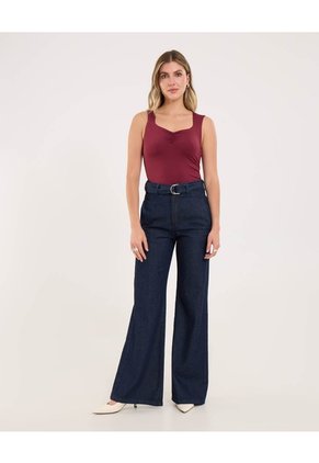 Jean Para Mujer Wide-Leg Color Azul Marca Ostu #40160600