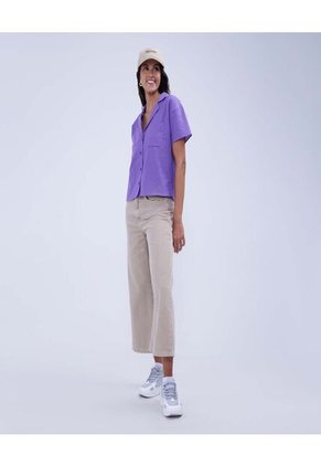 Camisa Para Mujer Manga Corta Color Morado Marca Ostu #40010209