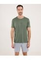 Camiseta Para Hombre Manga Corta Cuello Redondo Color Verde Marca Ostu #60091724 de Ostu