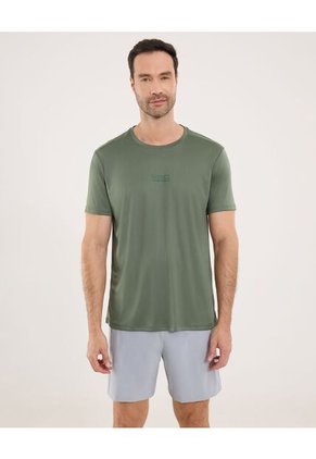 Camiseta Para Hombre Manga Corta Cuello Redondo Color Verde Marca Ostu #60091724