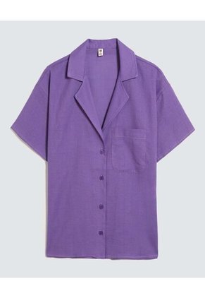 Camisa Para Mujer Manga Corta Color Morado Marca Ostu #40010209