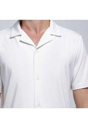 Camisa Para Hombre Manga Corta Sin Bolsillo Color Crema Marca Ostu #60010737