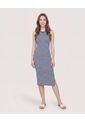 Vestido Midi Rayas  Para Mujer Azul Ostu de Ostu