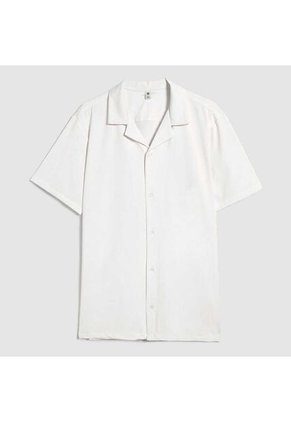 Camisa Para Hombre Manga Corta Sin Bolsillo Color Crema Marca Ostu #60010737