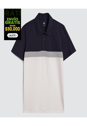 Polo Para Hombre Cuello Maquina Sin Bolsillo Color Azul  Marca Ostu #60110711 Ostu