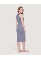 Vestido Midi Rayas  Para Mujer Azul Ostu de Ostu