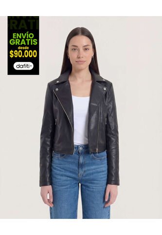 Chaqueta Para Mujer Pu Color Negro Marca Ostu #40080218 Ostu