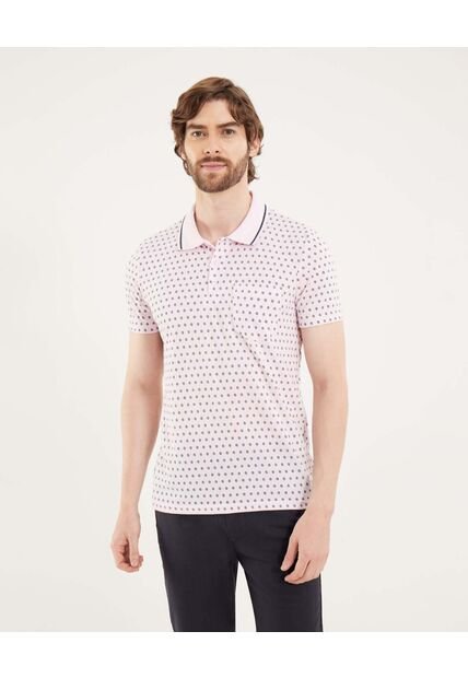 Polo Para Hombre Cuello Tejido Con Bolsillo Color Rosa Marca Ostu #60110746