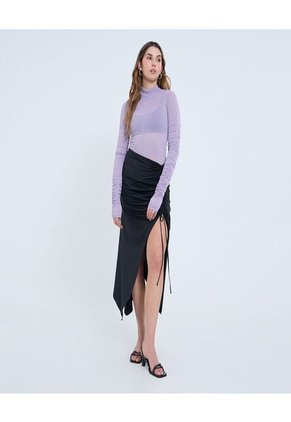 Falda Para Mujer Medio Color Negro Marca Ostu #40140174