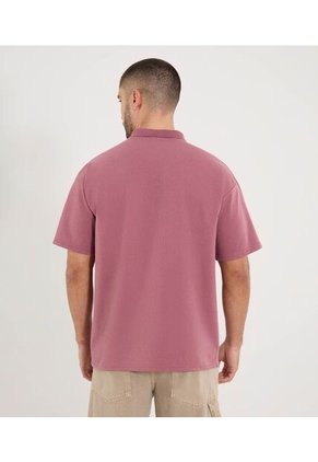 Polo Para Hombre Cuello Tejido Sin Bolsillo Color Vino Marca Ostu #60110820