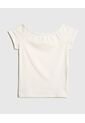Camiseta Infantil Niña Manga Corta Cuello Redondo Color Crema Marca Ostu #90090318 de Ostu